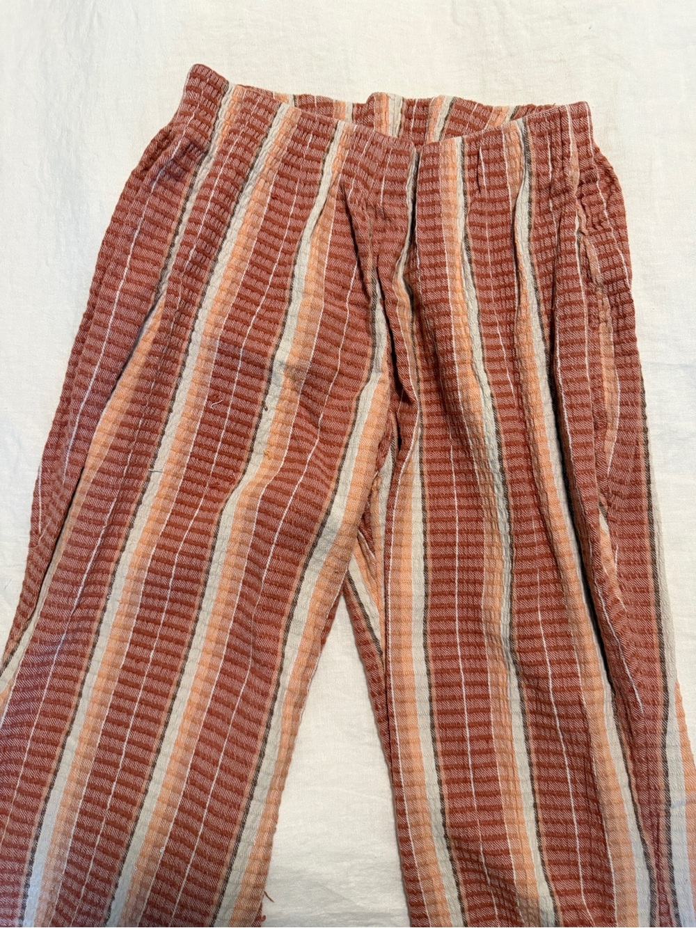 Free People Striped Rust and Cream Pants
